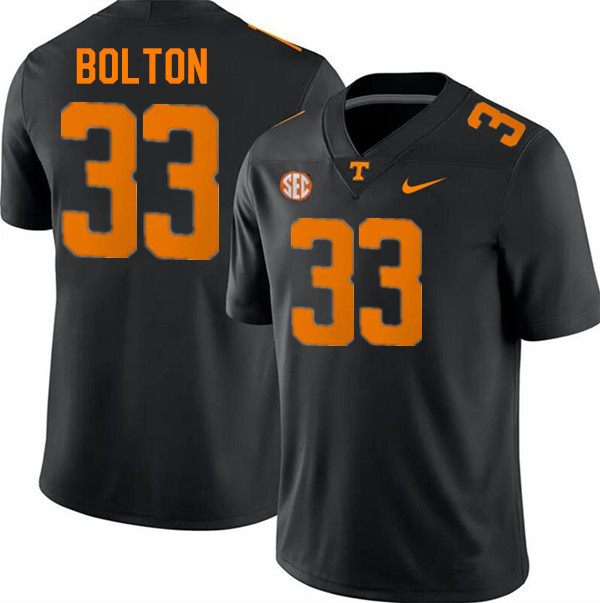 Men #33 Ben Bolton Tennessee Volunteers College Football Jerseys Stitched-Black